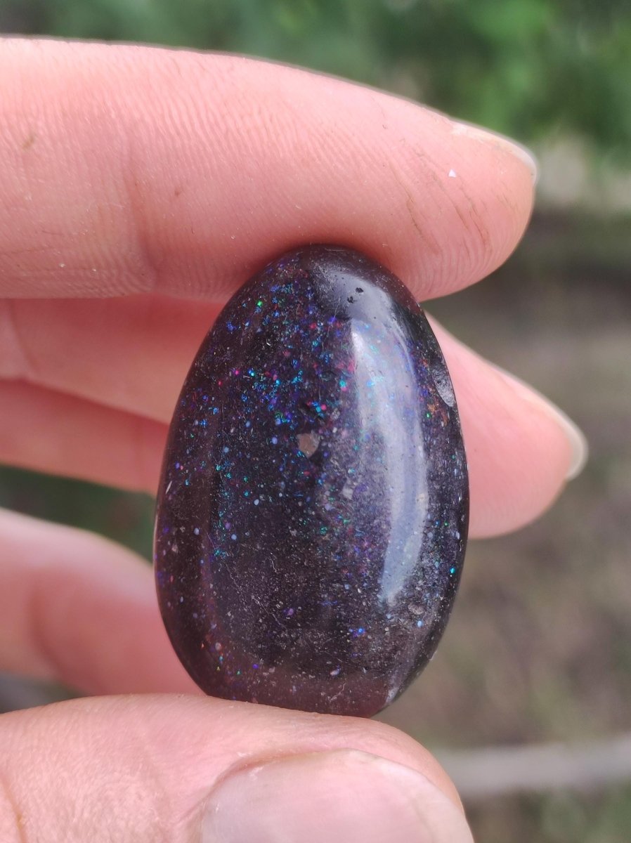 Black Opal - Edelstein Kette bunt funkelnd Rarität Natur Heilstein Energie Chakra Kristall Anhänger Mann Frau Kind Vater Geschenk Er Sie - Art of Nature Berlin