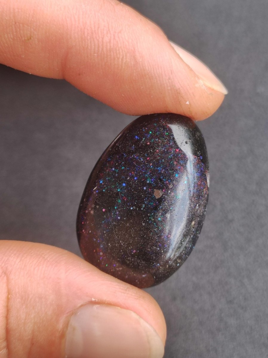 Black Opal - Edelstein Kette bunt funkelnd Rarität Natur Heilstein Energie Chakra Kristall Anhänger Mann Frau Kind Vater Geschenk Er Sie - Art of Nature Berlin