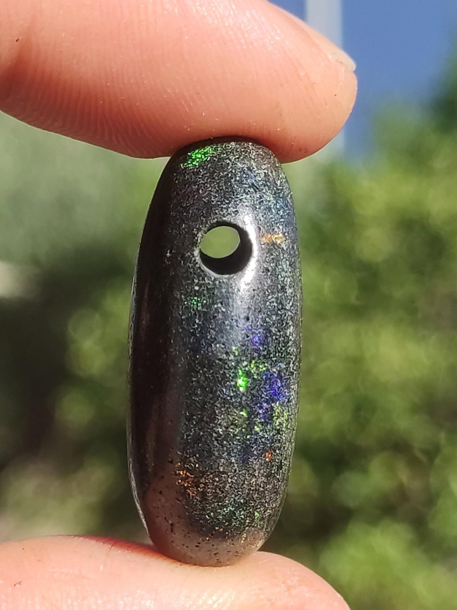 Black Opal - Edelstein Kette bunt funkelnd Rarität Natur Heilstein Energie Kristall Anhänger Mann Frau Kind Geschenk Er Sie Valentinstag - Art of Nature Berlin