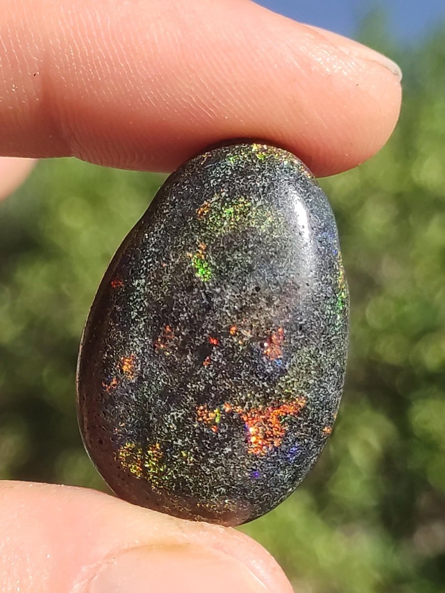 Black Opal - Edelstein Kette bunt funkelnd Rarität Natur Heilstein Energie Kristall Anhänger Mann Frau Kind Geschenk Er Sie Valentinstag - Art of Nature Berlin