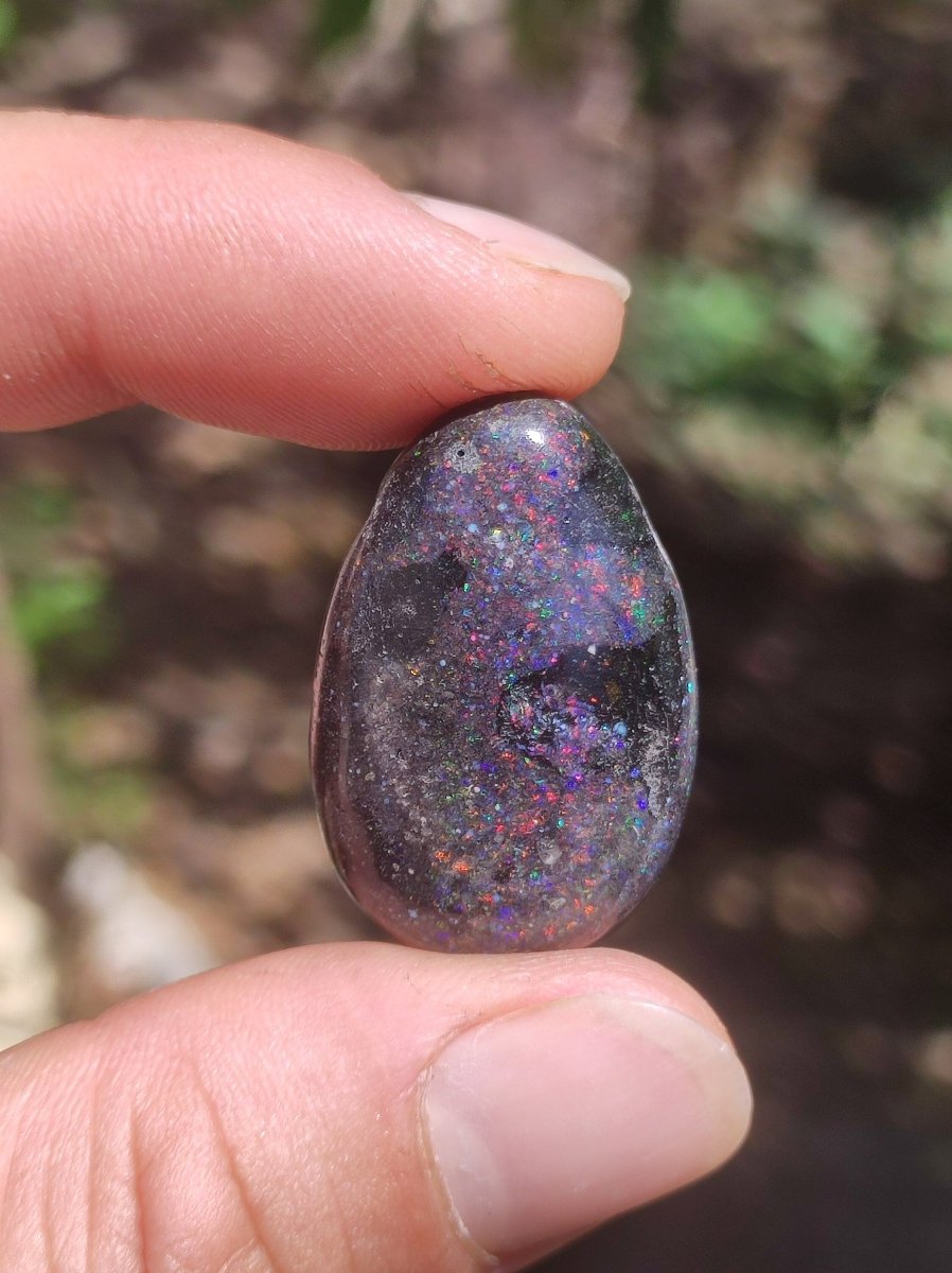 Black Opal - Edelstein Kette bunt funkelnd Rarität Natur Heilstein Energie Kristall Anhänger Mann Frau Kind Geschenk Er Sie Valentinstag - Art of Nature Berlin