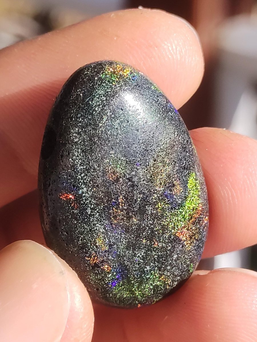 Black Opal - Edelstein Kette bunt funkelnd Rarität Natur Heilstein Energie Kristall Anhänger Mann Frau Kind Geschenk Er Sie Valentinstag - Art of Nature Berlin