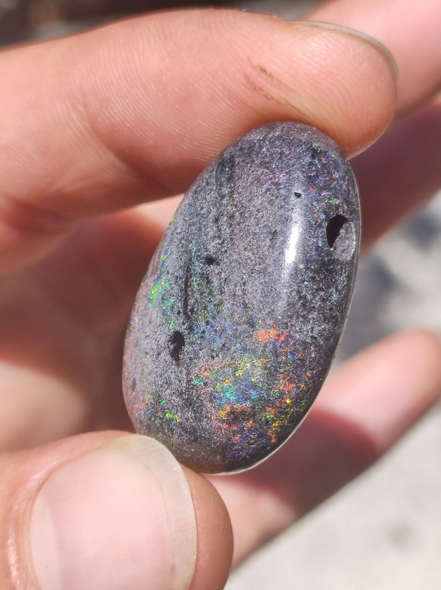 Black Opal - Edelstein Kette bunt funkelnd Rarität Natur Heilstein Energie Kristall Anhänger Mann Frau Kind Geschenk Er Sie Valentinstag - Art of Nature Berlin