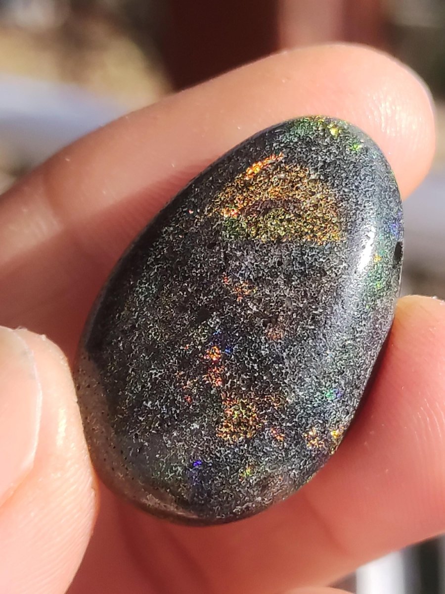 Black Opal - Edelstein Kette bunt funkelnd Rarität Natur Heilstein Energie Kristall Anhänger Mann Frau Kind Geschenk Er Sie Valentinstag - Art of Nature Berlin