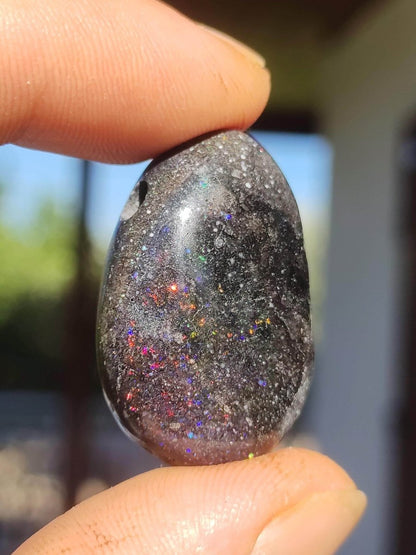 Black Opal - Edelstein Kette bunt funkelnd Rarität Natur Heilstein Energie Kristall Anhänger Mann Frau Kind Geschenk Er Sie Valentinstag - Art of Nature Berlin