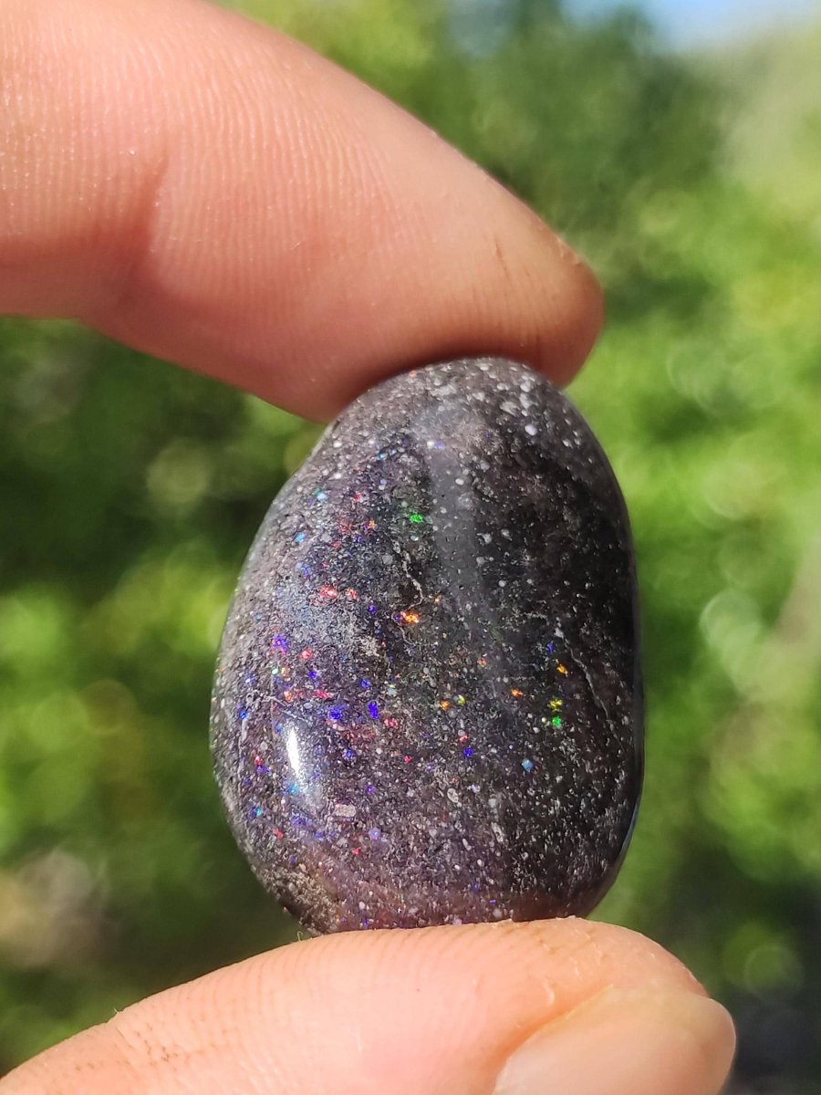 Black Opal - Edelstein Kette bunt funkelnd Rarität Natur Heilstein Energie Kristall Anhänger Mann Frau Kind Geschenk Er Sie Valentinstag - Art of Nature Berlin