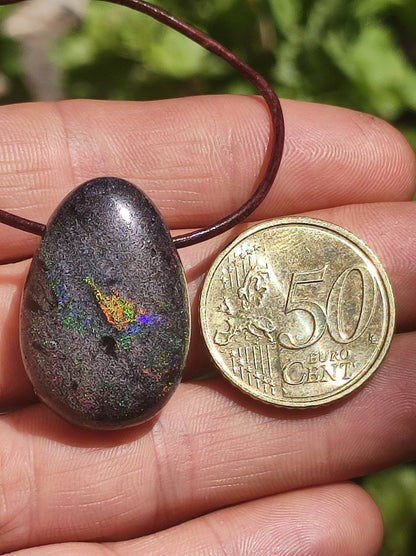 Black Opal - Edelstein Kette bunt funkelnd Rarität Natur Heilstein Energie Kristall Anhänger Mann Frau Kind Geschenk Er Sie Valentinstag - Art of Nature Berlin