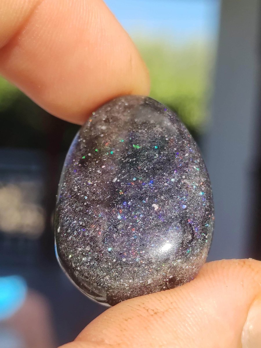 Black Opal - Edelstein Kette bunt funkelnd Rarität Natur Heilstein Energie Kristall Anhänger Mann Frau Kind Geschenk Er Sie Valentinstag - Art of Nature Berlin