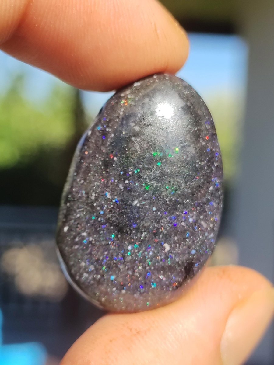 Black Opal - Edelstein Kette bunt funkelnd Rarität Natur Heilstein Energie Kristall Anhänger Mann Frau Kind Geschenk Er Sie Valentinstag - Art of Nature Berlin