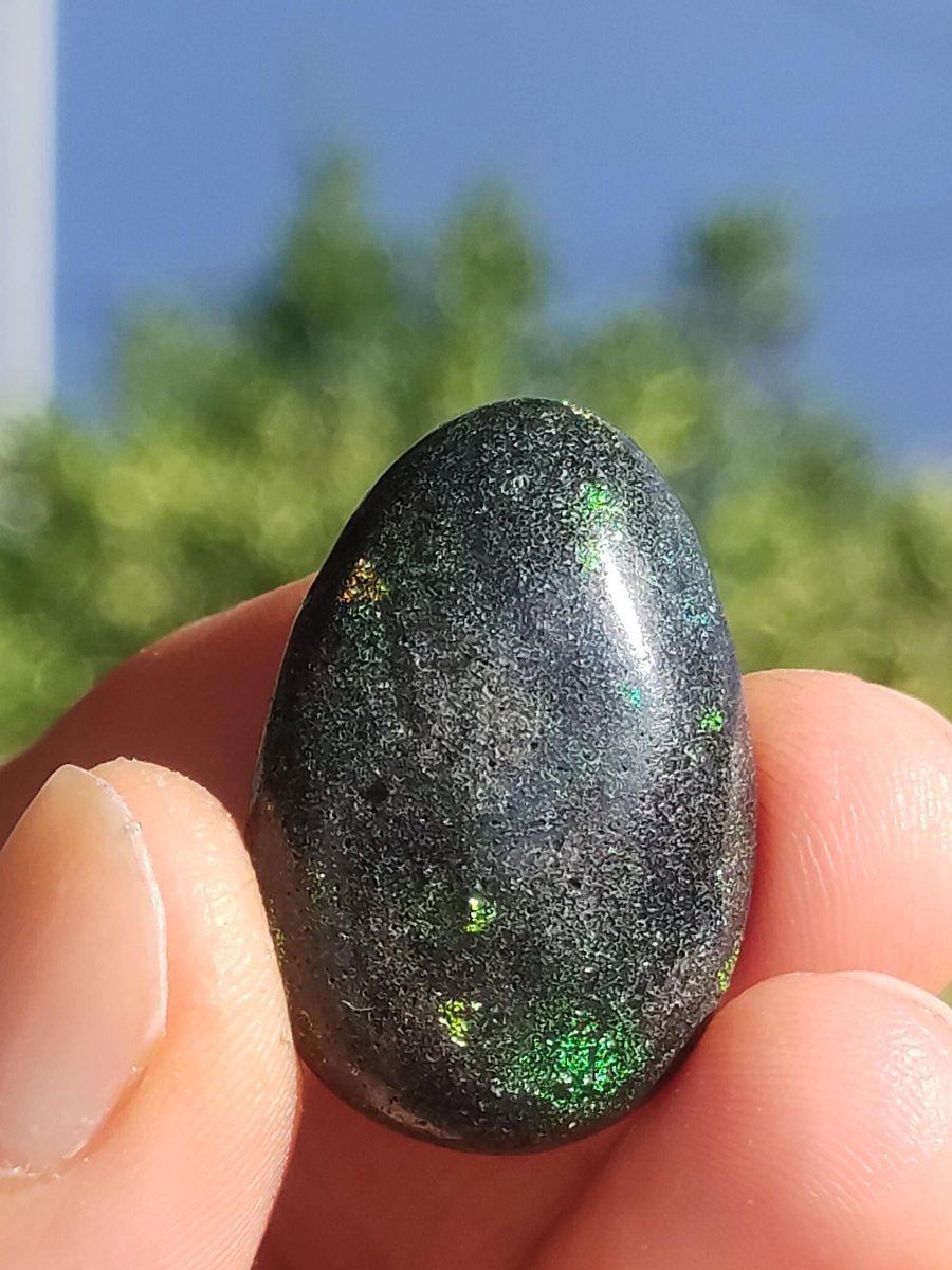 Black Opal - Edelstein Kette bunt funkelnd Rarität Natur Heilstein Energie Kristall Anhänger Mann Frau Kind Geschenk Er Sie Valentinstag - Art of Nature Berlin