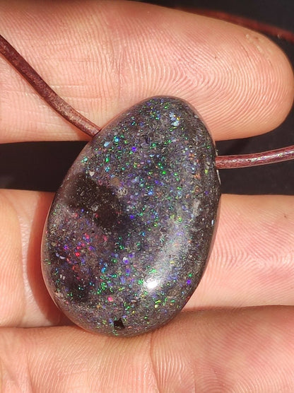 Black Opal - Edelstein Kette bunt funkelnd Rarität Natur Heilstein Energie Kristall Anhänger Mann Frau Kind Geschenk Er Sie Valentinstag - Art of Nature Berlin