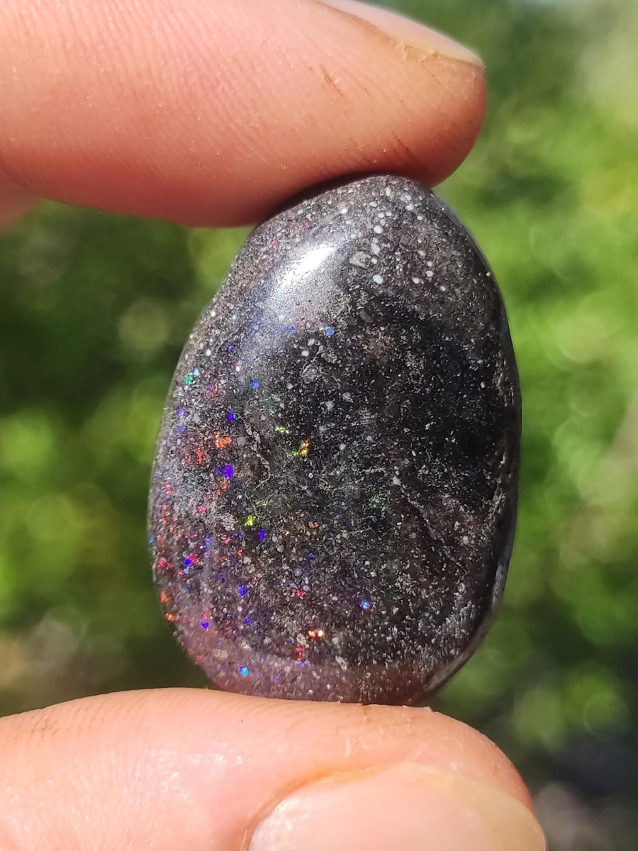 Black Opal - Edelstein Kette bunt funkelnd Rarität Natur Heilstein Energie Kristall Anhänger Mann Frau Kind Geschenk Er Sie Valentinstag - Art of Nature Berlin