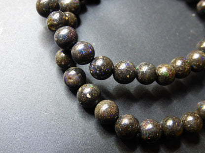 Black Opal *RARITÄT* Stretch Edelstein Armband GOA Hippie Boho Ethno Heilstein Frau Mann Geschenk Er Sie natürlich bunt funkelnd echt selten - Art of Nature Berlin