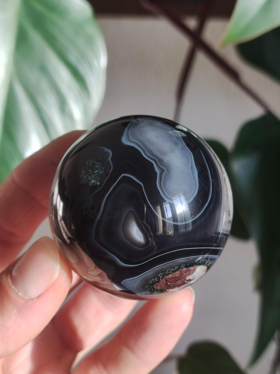 Black Sardonyx - Edelstein Kugel Natur Heilstein Deko Sphere Kristall Geschenk Er Sie Haus Einweihung Wohnung Energie Kraft Meditation - Art of Nature Berlin