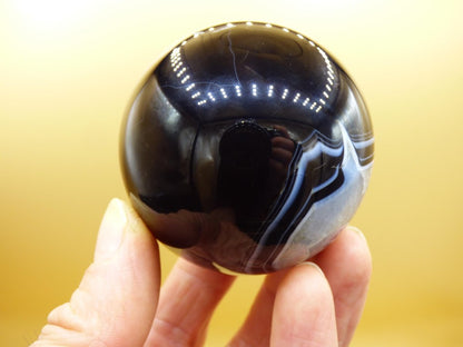 Black Sardonyx - Edelstein Kugel Natur Heilstein Deko Sphere Kristall Geschenk Er Sie Haus Einweihung Wohnung Energie Kraft Meditation - Art of Nature Berlin
