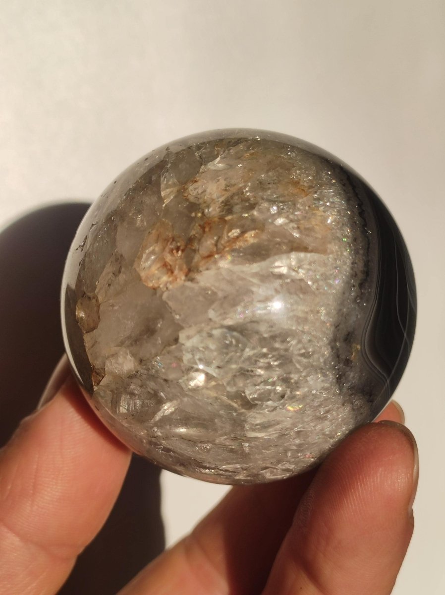 Black Sardonyx - Edelstein Kugel Natur Heilstein Deko Sphere Kristall Geschenk Er Sie Haus Einweihung Wohnung Energie Kraft Meditation - Art of Nature Berlin