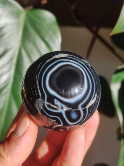 Black Sardonyx - Edelstein Kugel Natur Heilstein Deko Sphere Kristall Geschenk Er Sie Haus Einweihung Wohnung Energie Kraft Sammlerstück - Art of Nature Berlin