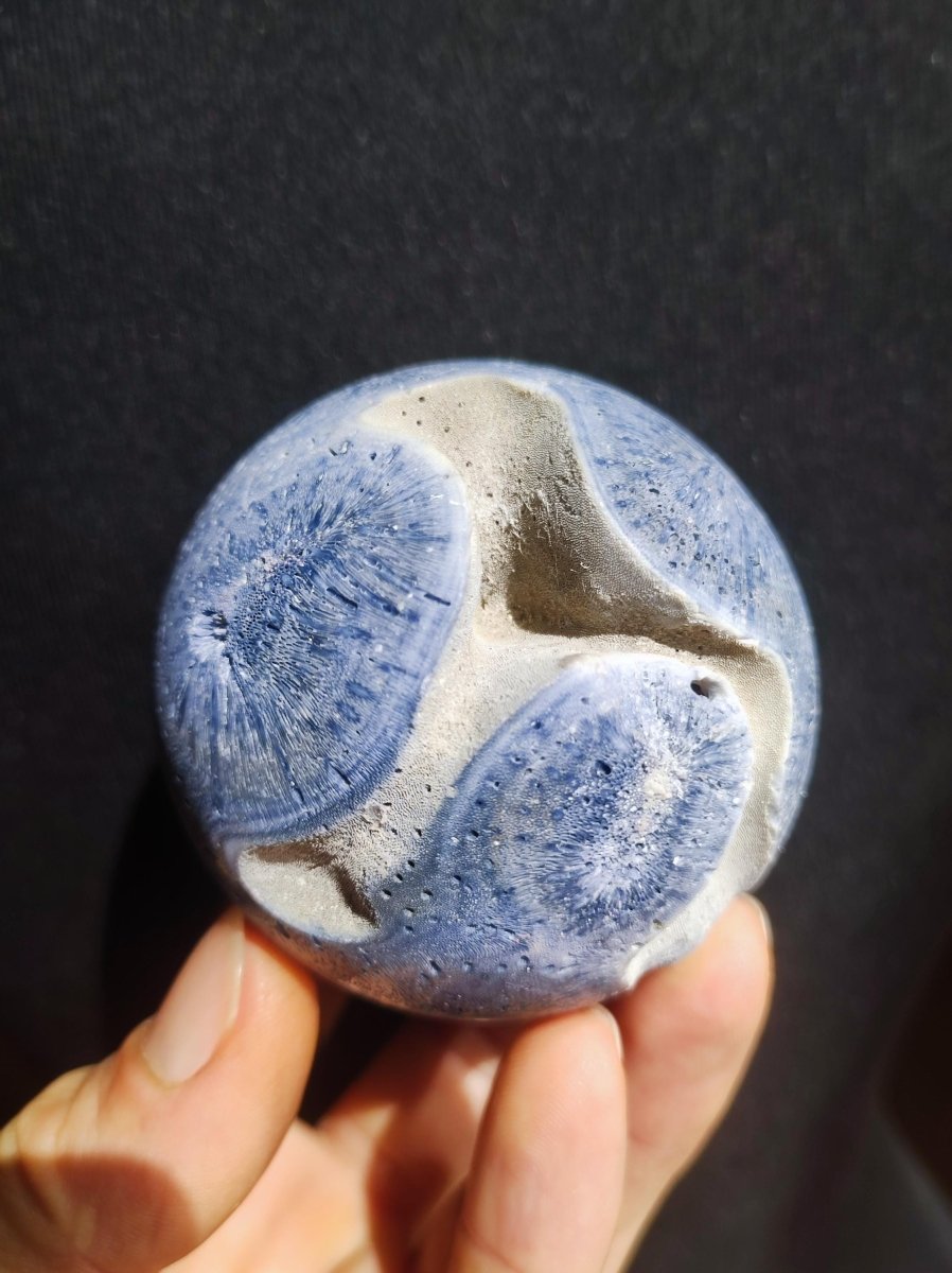 Blaue Koralle *Rarität - Edelstein Kugel Deko Sphere Kristall Sammler Meditation Heilstein Frau Mann Geschenk Er Sie Haus Energie Unikat - Art of Nature Berlin