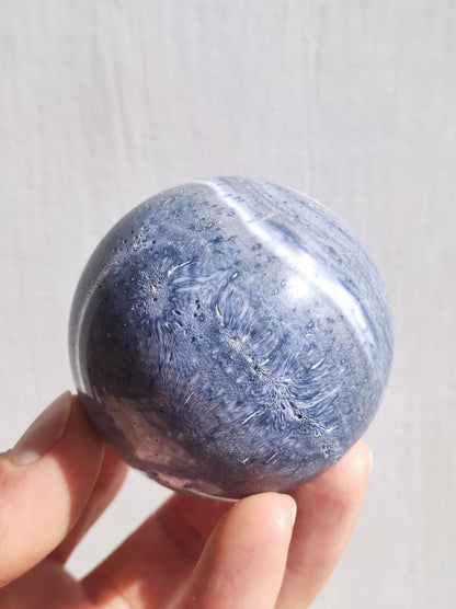 Blaue Koralle *Rarität - Edelstein Kugel Deko Sphere Kristall Sammler Meditation Heilstein Frau Mann Geschenk Er Sie Haus Energie Unikat - Art of Nature Berlin