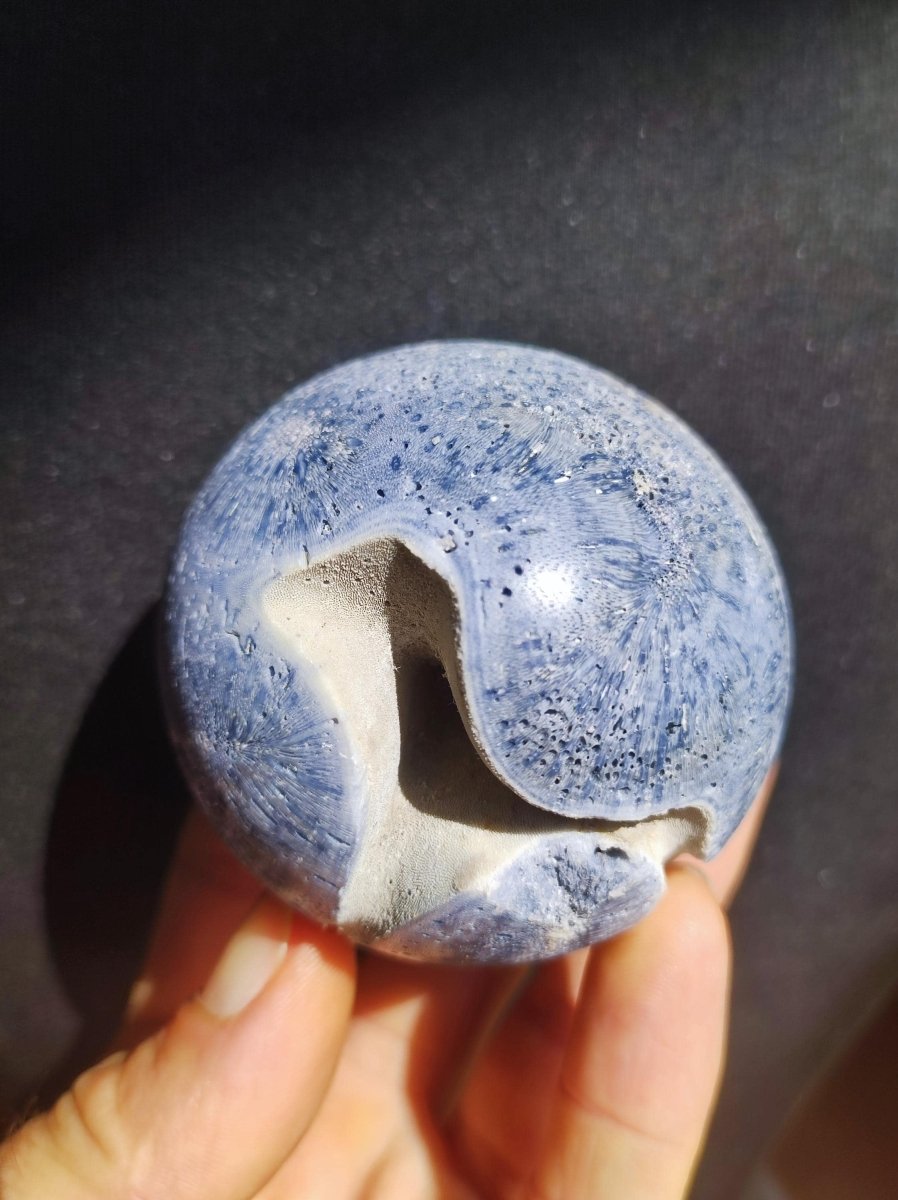 Blaue Koralle *Rarität - Edelstein Kugel Deko Sphere Kristall Sammler Meditation Heilstein Frau Mann Geschenk Er Sie Haus Energie Unikat - Art of Nature Berlin