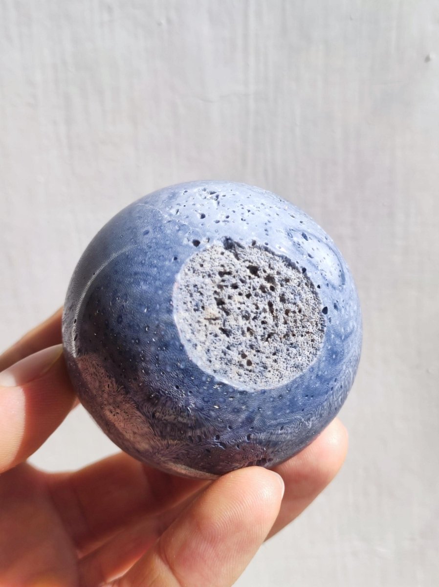 Blaue Koralle *Rarität - Edelstein Kugel Deko Sphere Kristall Sammler Meditation Heilstein Frau Mann Geschenk Er Sie Haus Energie Unikat - Art of Nature Berlin