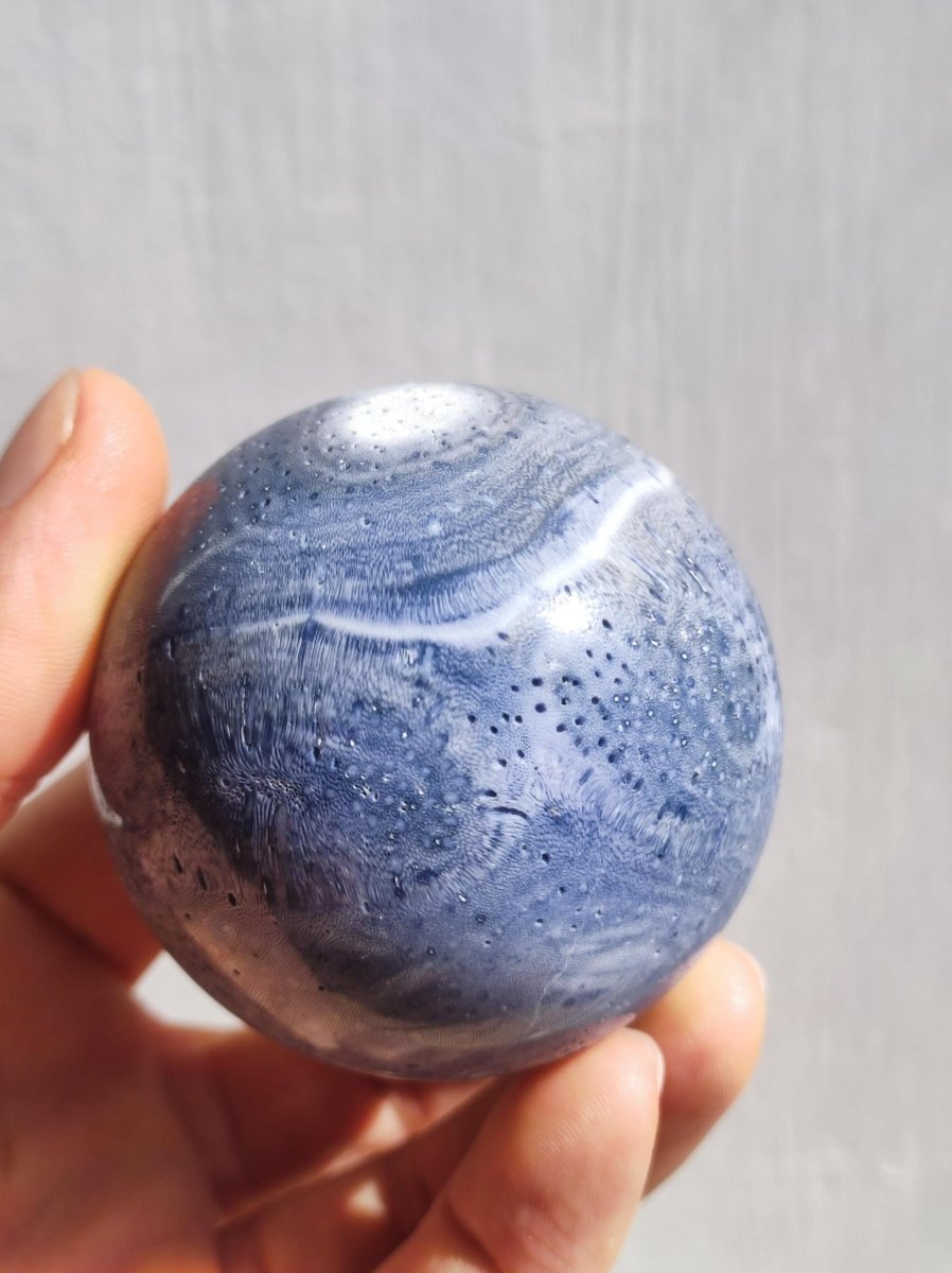 Blaue Koralle *Rarität - Edelstein Kugel Deko Sphere Kristall Sammler Meditation Heilstein Frau Mann Geschenk Er Sie Haus Energie Unikat - Art of Nature Berlin