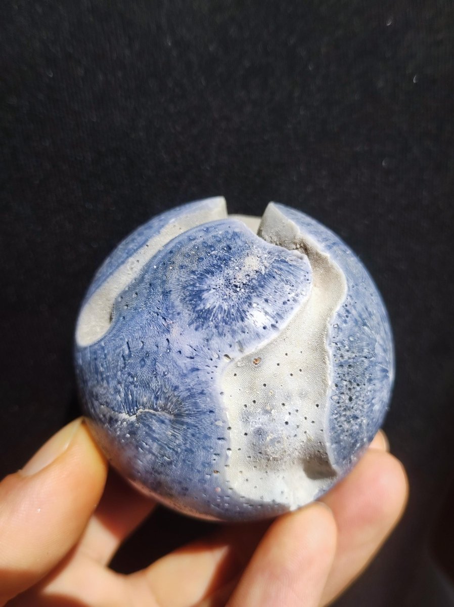Blaue Koralle *Rarität - Edelstein Kugel Deko Sphere Kristall Sammler Meditation Heilstein Frau Mann Geschenk Er Sie Haus Energie Unikat - Art of Nature Berlin