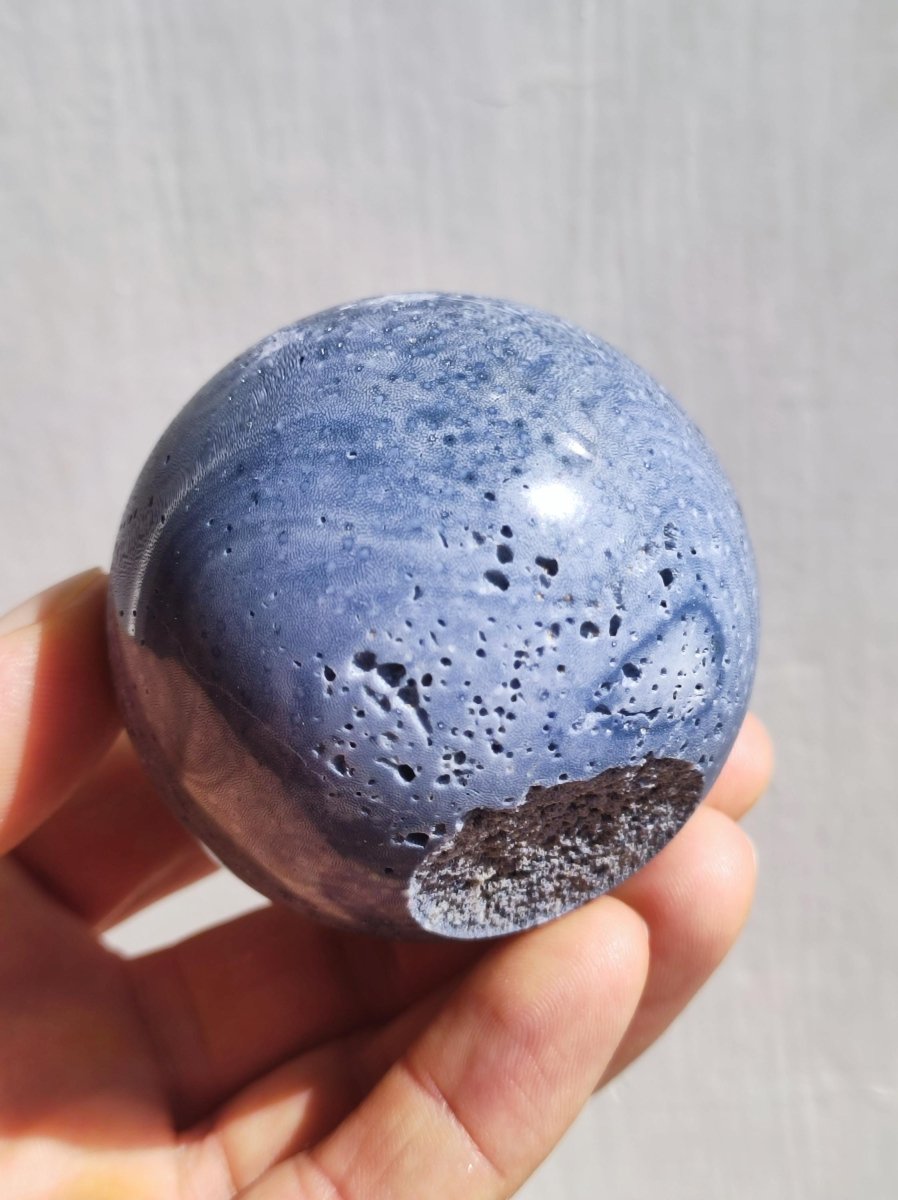 Blaue Koralle *Rarität - Edelstein Kugel Deko Sphere Kristall Sammler Meditation Heilstein Frau Mann Geschenk Er Sie Haus Energie Unikat - Art of Nature Berlin