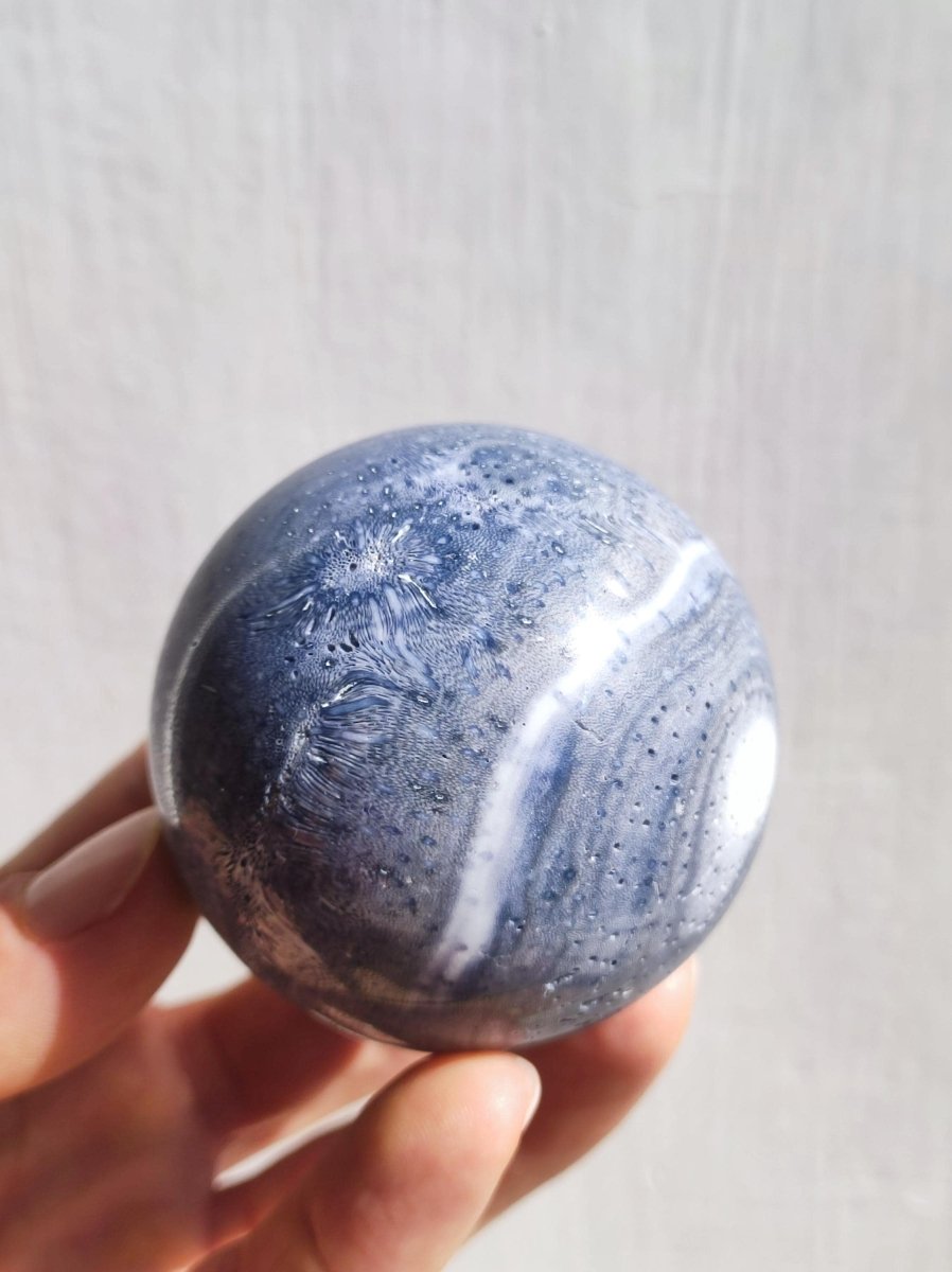 Blaue Koralle *Rarität - Edelstein Kugel Deko Sphere Kristall Sammler Meditation Heilstein Frau Mann Geschenk Er Sie Haus Energie Unikat - Art of Nature Berlin