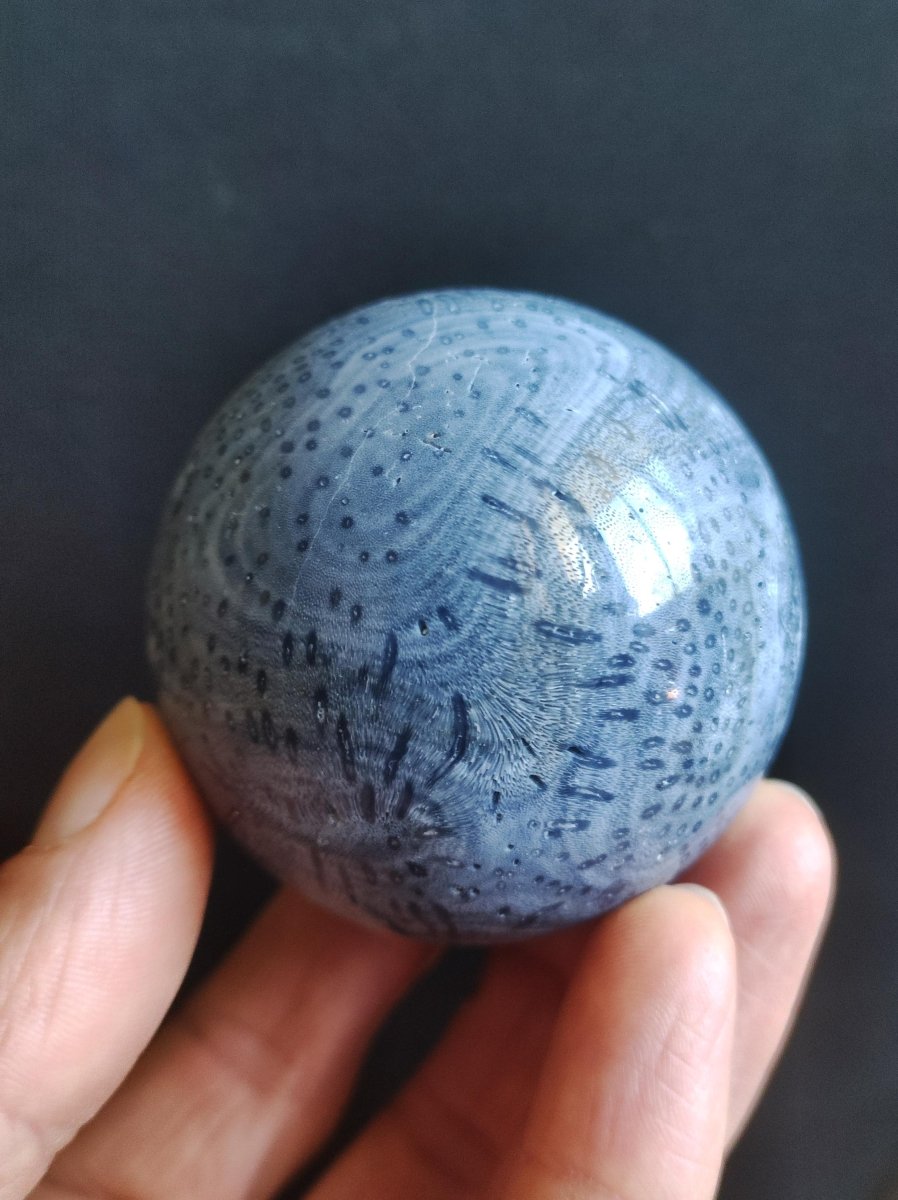 Blaue Koralle *Rarität - Edelstein Kugel Deko Sphere Kristall Sammler Meditation Heilstein Frau Mann Geschenk Er Sie Haus Energie Unikat - Art of Nature Berlin