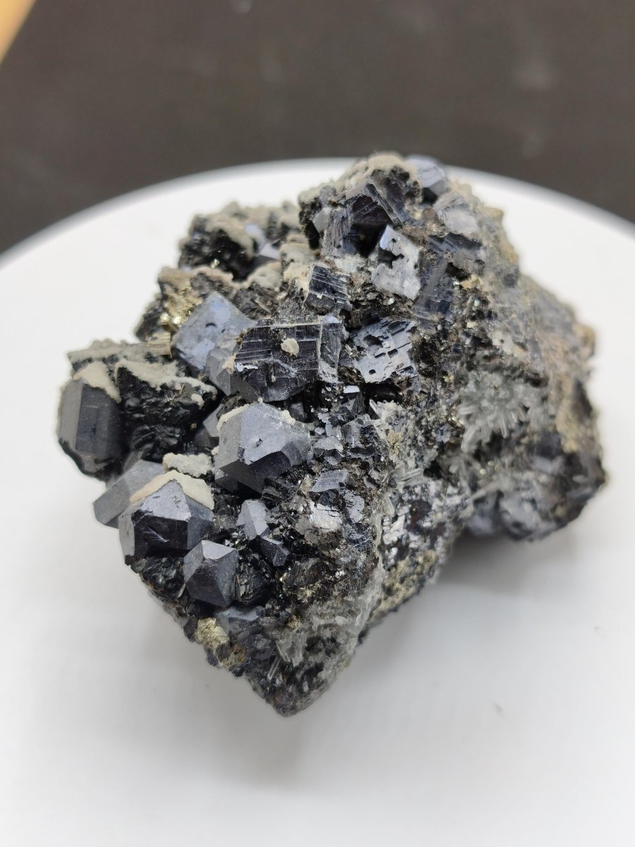 Bleiglanz Galenit mit Zinkblende, Pyrit & Calcit – Madan, Bulgarien – 308 g Mehrmineral Stufe Kristall Sammler Mineralien Geschenk Unikat - Art of Nature Berlin