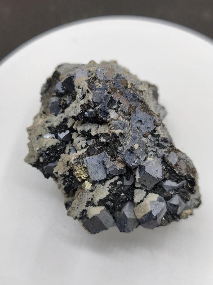 Bleiglanz Galenit mit Zinkblende, Pyrit & Calcit – Madan, Bulgarien – 308 g Mehrmineral Stufe Kristall Sammler Mineralien Geschenk Unikat - Art of Nature Berlin
