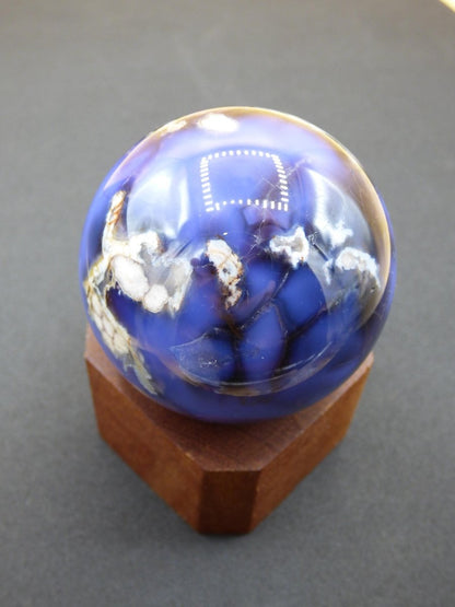Blumen Achat blau Flower Blossom A - Edelstein Kugel Deko Kristall Sphere Meditation Heilstein Natur Geschenk Er Sie Mann Frau Selten Rarität - Art of Nature Berlin
