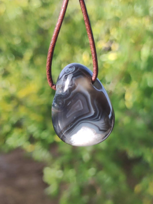 Botswana Achat ~ Edelstein Kette ~ GOA ~ Hippie ~Boho ~Ethno ~Nature ~Heilstein - Art of Nature Berlin