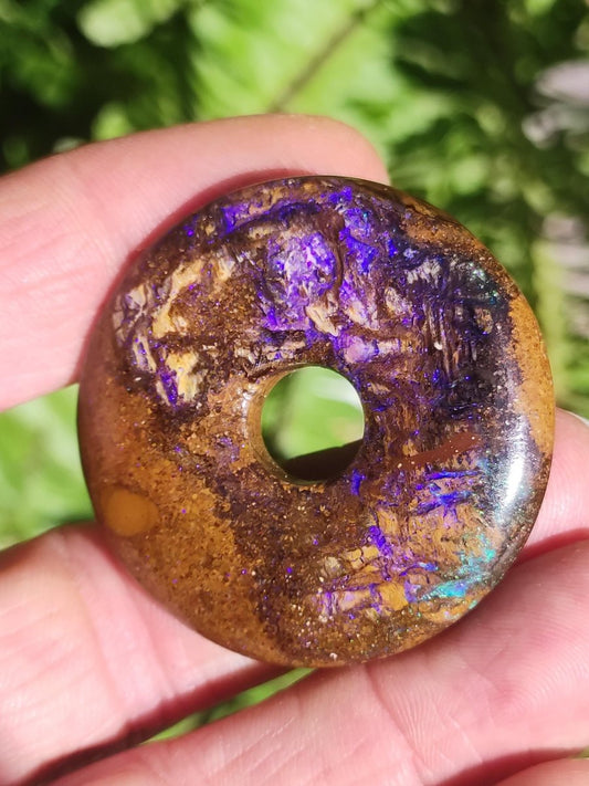 Boulder Opal AAA *Rarität* Sammlerstück Donut Kette Queenland Australien Goa Hippie Boho Schmuck Natürlich Schutzsymbol Heilstein Anhänger - Art of Nature Berlin