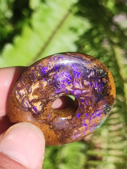 Boulder Opal AAA *Rarität* Sammlerstück Donut Kette Queenland Australien Goa Hippie Boho Schmuck Natürlich Schutzsymbol Heilstein Anhänger - Art of Nature Berlin