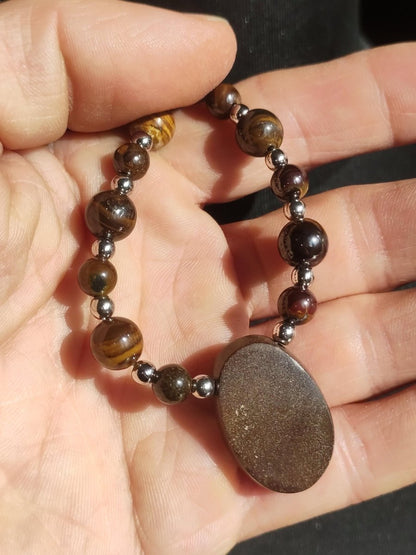 Boulder Opal - Designer Edelstein Perlen Kette Meditation Gebetskette Mantra Boho Heilstein Chakra Kristall Rarität Selten - Art of Nature Berlin