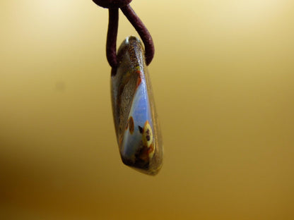 Boulder Opal - Edelstein Kette braun Heilstein Er Sie Mann Frau Geschenk Glück Anhänger HIPPIE GOA Boho Tibet Ethno Natur Unikat - Art of Nature Berlin