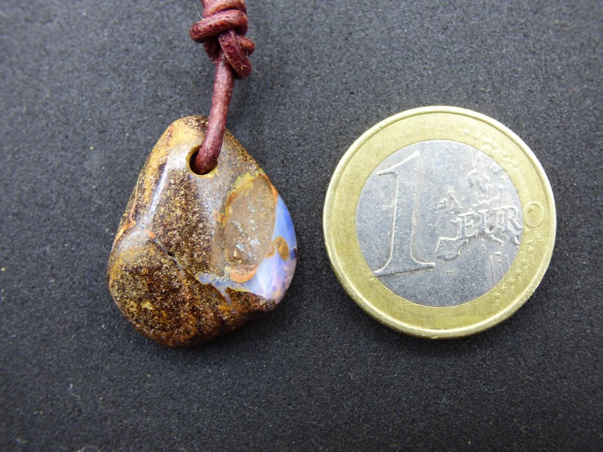 Boulder Opal - Edelstein Kette braun Heilstein Er Sie Mann Frau Geschenk Glück Anhänger HIPPIE GOA Boho Tibet Ethno Natur Unikat - Art of Nature Berlin