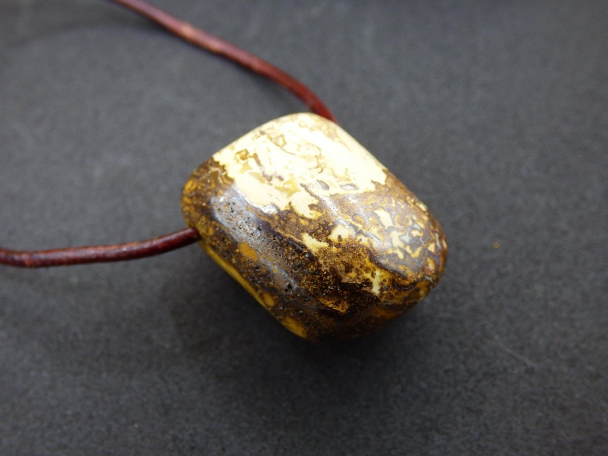 Boulder Opal - Edelstein Kette braun Heilstein Er Sie Mann Frau Geschenk Glück Anhänger HIPPIE GOA Boho Tibet Ethno Natur Unikat - Art of Nature Berlin