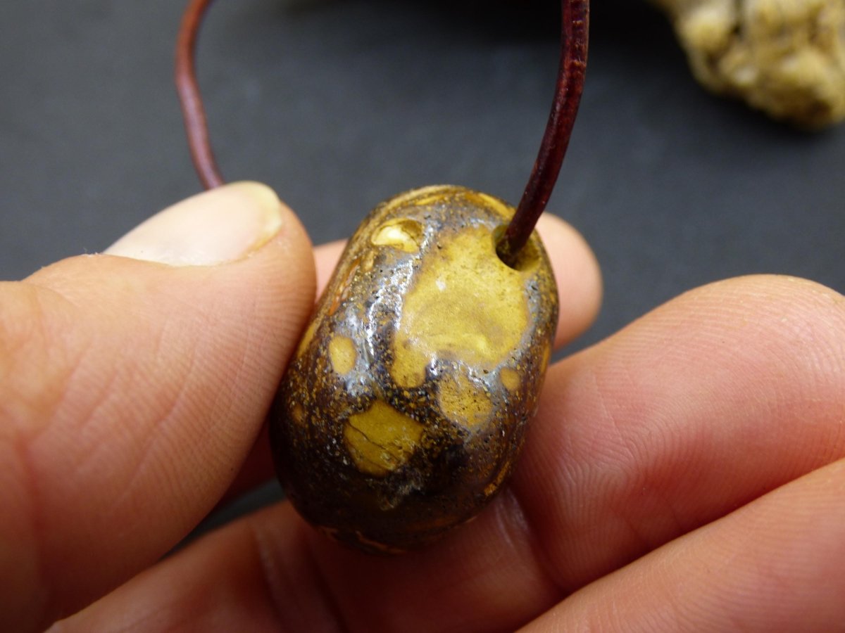 Boulder Opal - Edelstein Kette braun Heilstein Er Sie Mann Frau Geschenk Glück Anhänger HIPPIE GOA Boho Tibet Ethno Natur Unikat - Art of Nature Berlin