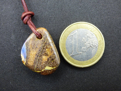 Boulder Opal - Edelstein Kette braun Heilstein Er Sie Mann Frau Geschenk Glück Anhänger HIPPIE GOA Boho Tibet Ethno Natur Unikat - Art of Nature Berlin