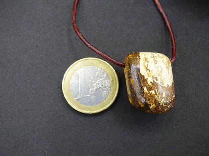 Boulder Opal - Edelstein Kette braun Heilstein Er Sie Mann Frau Geschenk Glück Anhänger HIPPIE GOA Boho Tibet Ethno Natur Unikat - Art of Nature Berlin