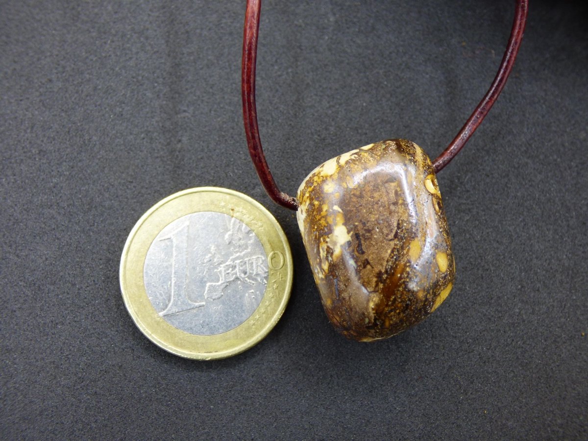 Boulder Opal - Edelstein Kette braun Heilstein Er Sie Mann Frau Geschenk Glück Anhänger HIPPIE GOA Boho Tibet Ethno Natur Unikat - Art of Nature Berlin