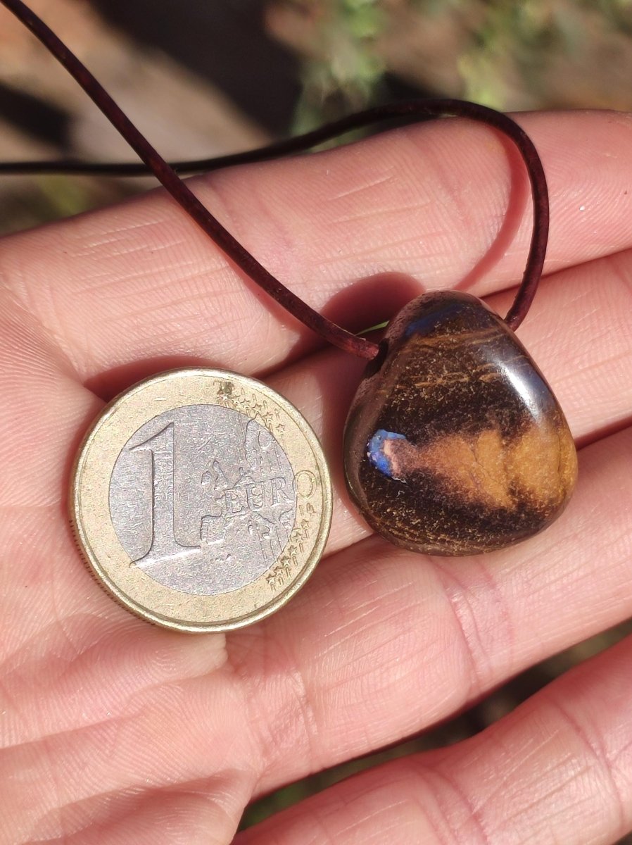 Boulder Opal ~ Edelstein Kette HIPPIE GOA Boho Ethno Natur Heilstein Rarität Kristalle Schmuck Anhänger braun Natur Stein Geschenk Freund - Art of Nature Berlin