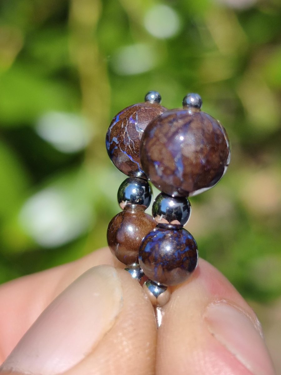 Boulder Opal - Edelstein Ohrringe Natur Heilstein Schmuck Rarität Frau Sie Freundin Geschenk Edel Ohrhänger hochwertig Handarbeit Unikat - Art of Nature Berlin