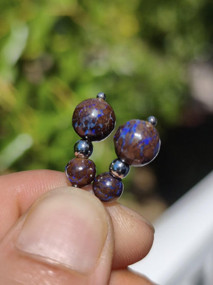 Boulder Opal - Edelstein Ohrringe Natur Heilstein Schmuck Rarität Frau Sie Freundin Geschenk Edel Ohrhänger hochwertig Handarbeit Unikat - Art of Nature Berlin