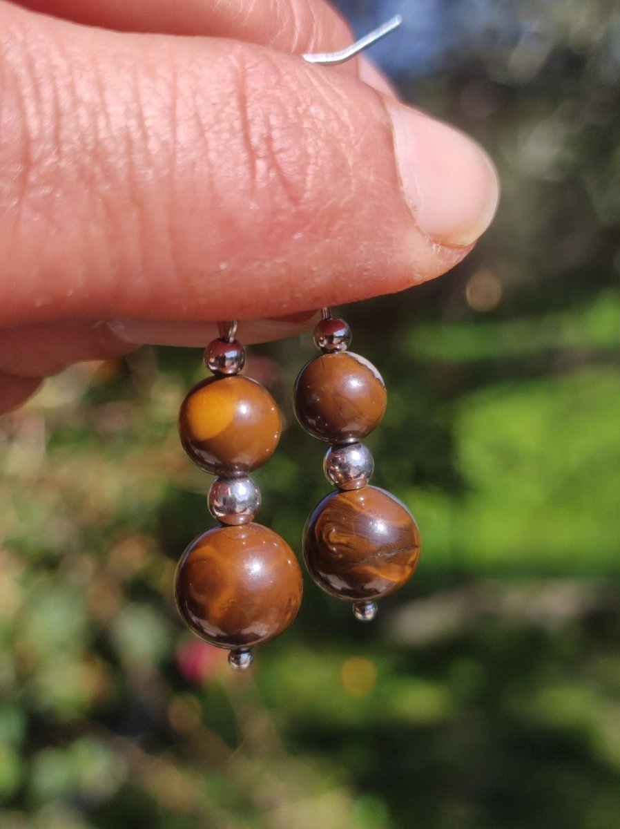 Boulder Opal - Edelstein Ohrringe Natur Heilstein Schmuck Rarität Frau Sie Freundin Geschenk Edel Ohrhänger hochwertig Handarbeit Unikat - Art of Nature Berlin