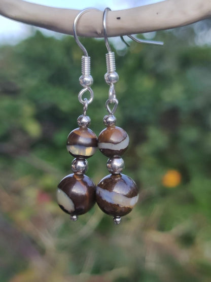 Boulder Opal - Edelstein Ohrringe Natur Heilstein Schmuck Rarität Frau Sie Freundin Geschenk Edel Ohrhänger hochwertig Handarbeit Unikat - Art of Nature Berlin