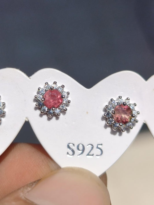 Bunte Turmalin Ohrstecker blau rosa grün 925 Sterling Silber AAA Rarität Schmuck Frau Ohrringe Edelstein Heilstein Geschenk Schmuck Edel - Art of Nature Berlin